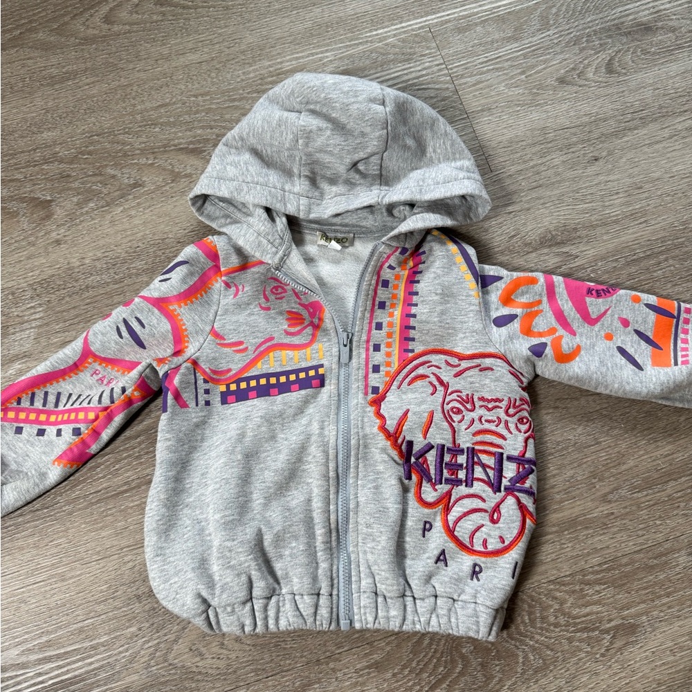 Kenzo Kids Gray Graphic Hoodie